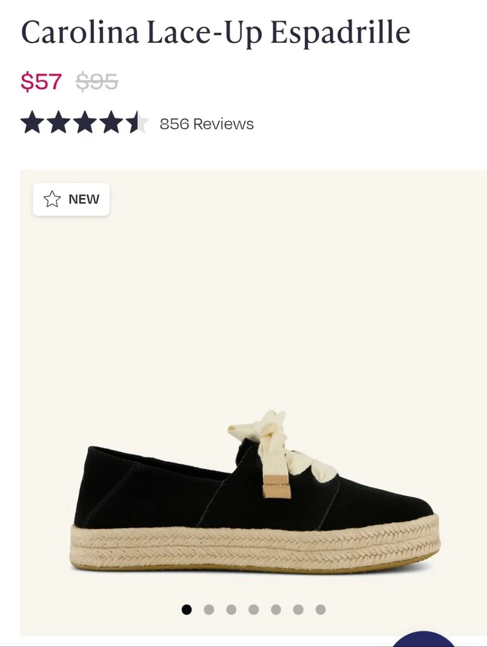 Toms Black Carolina Lace Up Espadrille